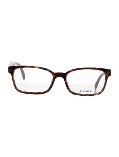 Pre-owned Prada Square Eyeglasses In Brown