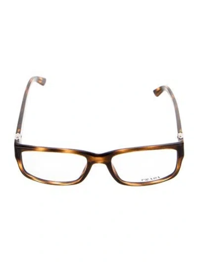 Pre-owned Prada Square Eyeglasses In Brown