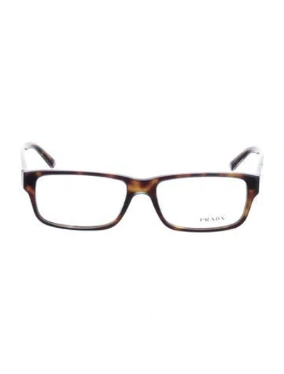 Pre-owned Prada Square Eyeglasses In Brown