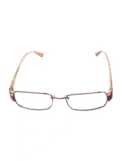 Pre-owned Prada Square Eyeglasses In Gold