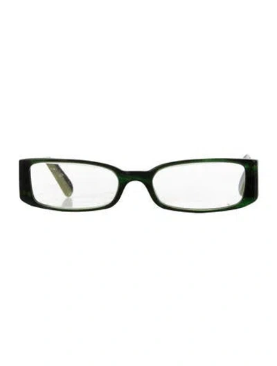 Pre-owned Prada Square Eyeglasses In Green