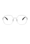Prada Geometric-frame Glasses In Silver