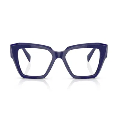 Prada Square Frame Glasses In Blue
