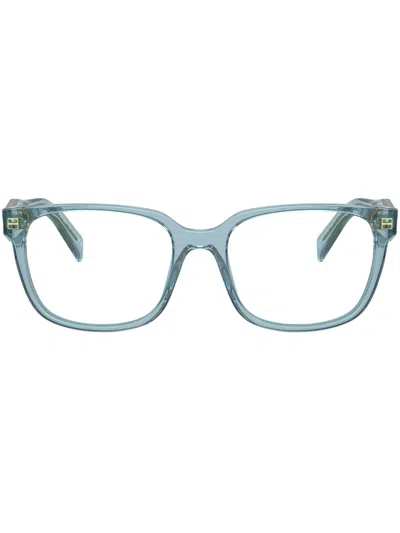 Prada Brille Mit Eckigem Gestell In Blue