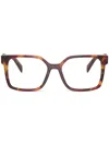 Prada Square-frame Glasses In Brown