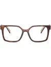 Prada Square-frame Glasses In Brown