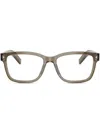 Prada 53mm Rectangular Optical Glasses In Brown