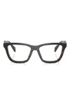 Prada 0pr B01v Rectangular Tortoiseshell Acetate Eyeglasses In Gray