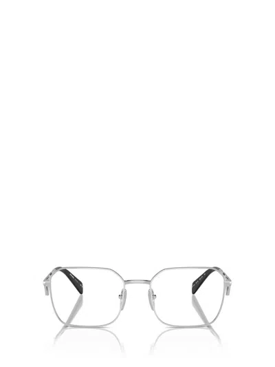 Prada Square-frame Glasses Glasses In 1bc1o1 Silver