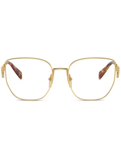 Prada Square-frame Glasses In Gold