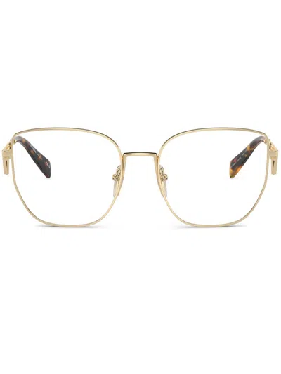 Prada Square-frame Glasses In Gold