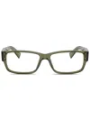 Prada 57mm Rectangular Optical Glasses In Grün