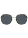 Prada Square-frame Metal Sunglasses In Gold
