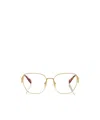 Prada Womens Gold Pr A50v Round-frame Metal Optical Glasses In Nude