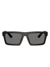 Prada Linea Rossa 55mm Rectangular Sunglasses