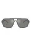 Prada Linea Rossa 59mm Pilot Sunglasses In Silver