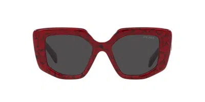 Prada Square Frame Sunglasses In Red