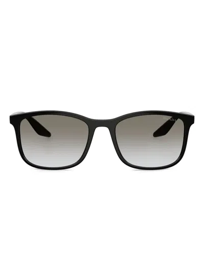 Prada Linea Rossa Black Rubber Nylon Sunglasses