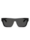 Prada 55mm Rectangular Sunglasses In Black