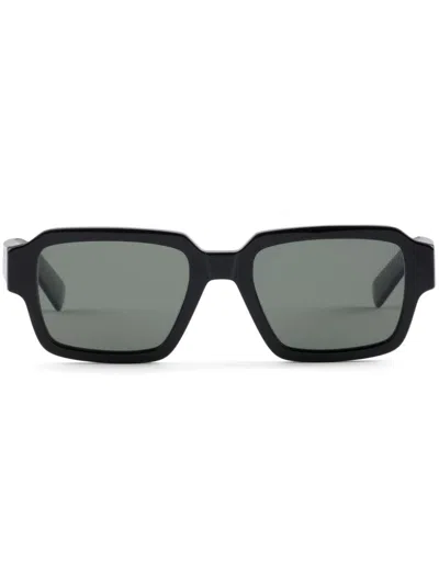 Prada Logo-detail Rectangle-frame Sunglasses In Black