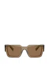Prada 0pr B17s Oversized Rectangular Acetate Sunglasses In Brown