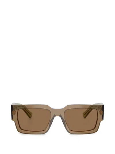 Prada 0pr B17s Oversized Rectangular Acetate Sunglasses In Brown