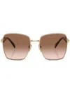 Prada Square-frame Sunglasses In Gold