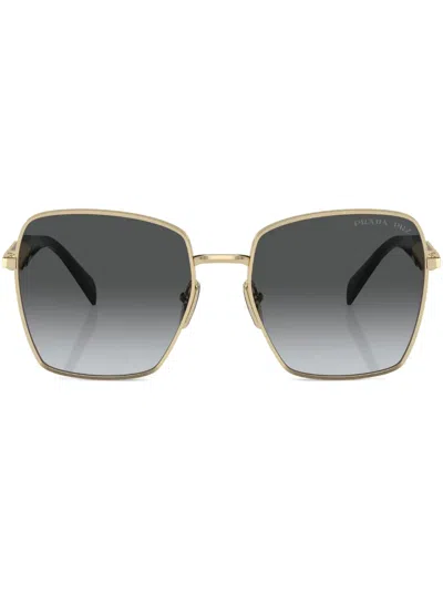 Prada Square-frame Sunglasses In Gold