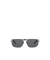Prada Sunglasses With Iconic Metal Plaque In Gray