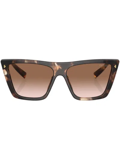 Prada Square-frame Tortoiseshell-effect Sunglasses In Caramel Tortoise