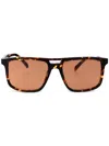 Prada Rectangular Frame Sunglasses In Brown