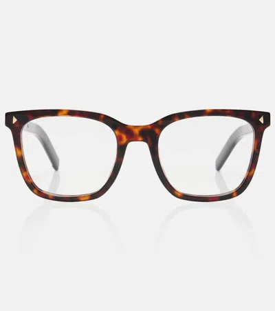 Prada Square Glasses In Brown