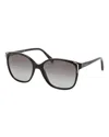 Prada Square Gradient Arrow-edge Sunglasses In Havana / Green