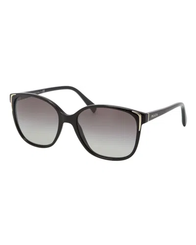 Prada Square Gradient Arrow-edge Sunglasses In Havana / Green