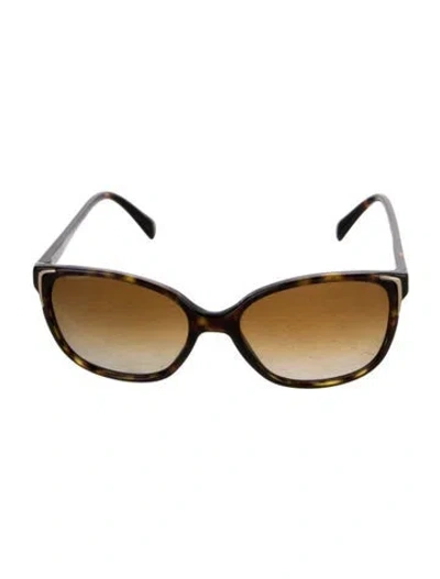 Pre-owned Prada Square Gradient Sunglasses In Brown