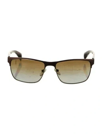 Pre-owned Prada Square Gradient Sunglasses In Brown