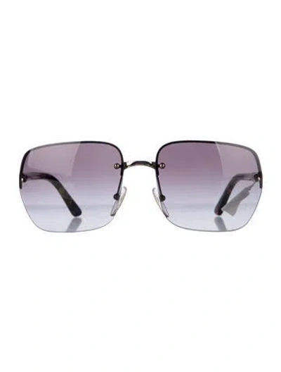 Pre-owned Prada Square Gradient Sunglasses In Brown