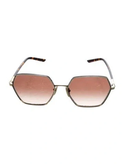 Pre-owned Prada Square Gradient Sunglasses In Gold