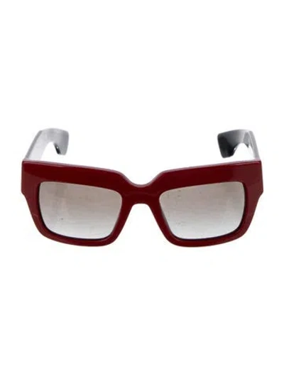 Pre-owned Prada Square Gradient Sunglasses In Red