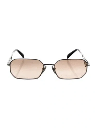 Pre-owned Prada Square Gradient Sunglasses In Silver