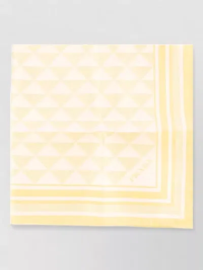Prada Square Hair Scarf Geometric Pattern Design In Yellow