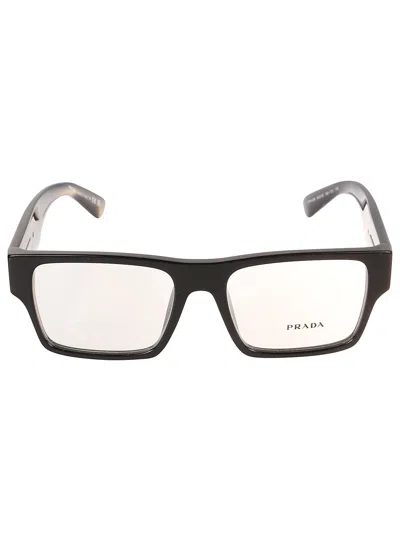 Prada Square Lense Glasses In Black