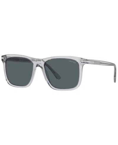 Prada Square Men's Sunglasses, Pr 18ws In Grey Crystal,blue