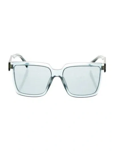 Pre-owned Prada Square Mirrored Sunglasses In Blue