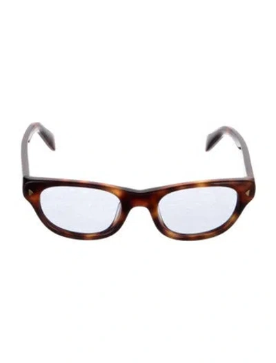 Pre-owned Prada Square Mirrored Sunglasses In Brown