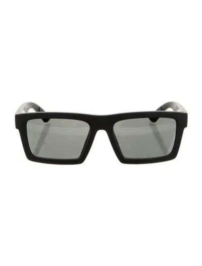 Pre-owned Prada Square Mirrored Sunglasses In Grey