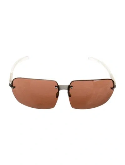 Pre-owned Prada Square Mirrored Sunglasses In Multi