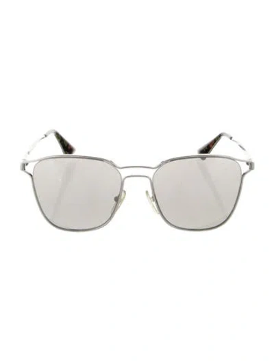 Pre-owned Prada Square Mirrored Sunglasses In Silver