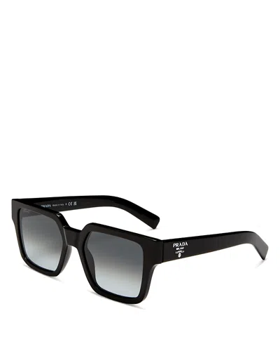 Prada Square Sunglasses, 54mm In Black/gray Gradient