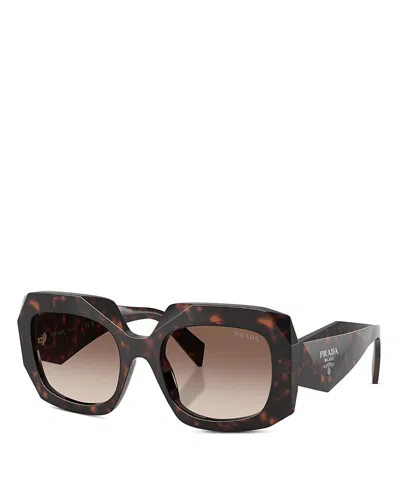 Prada Square Sunglasses, 55mm In Brown